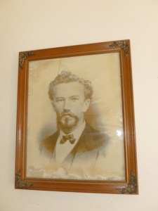 John L. Stephens portrait hangs in Ahualulco Church chapel