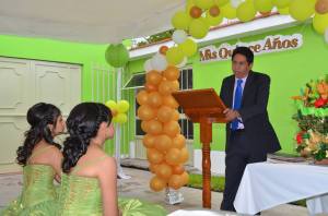 Pastor Rogelio speaks to the young women