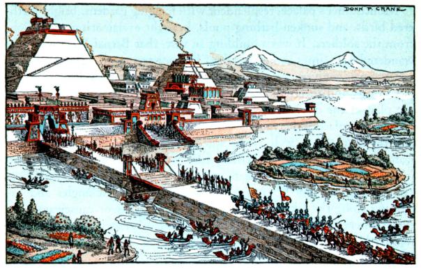 Cortes and troops were dazzled as they entered the "capital of the Western world", Tenochtitlan (now Mexico City) on November 8, 1519.  