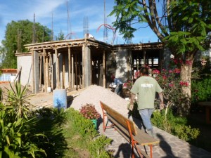 Entry portico for the new sanctuary in July 2013