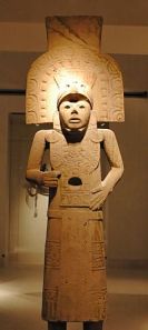 A statue of the Huastec culture carved from stone around 1400 AD