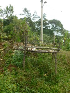 A platform next to the La Joya Church for drying coffee 