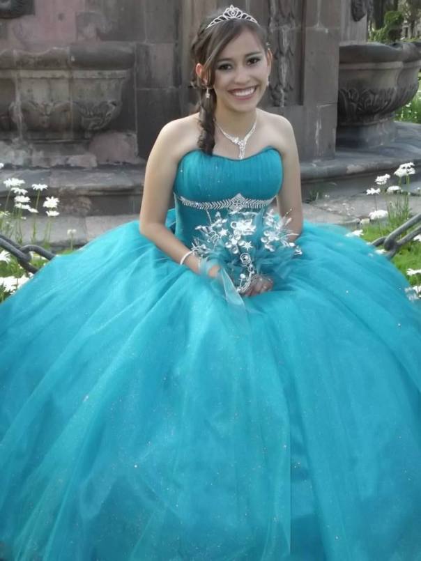 Marina on her big day. The quinceñara is celebrated throughout Latin America.