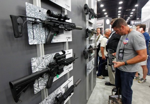 The Sig Sauer AR 15 model such as the one used in the Orlando shootings.  John Sommers II photo, Reuters.