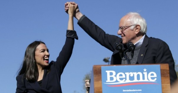 Three of the four progressive young women elected to Congress in 2018 now known as The Squad have endorsed Sanders for President. Photo from Commondreams.org
