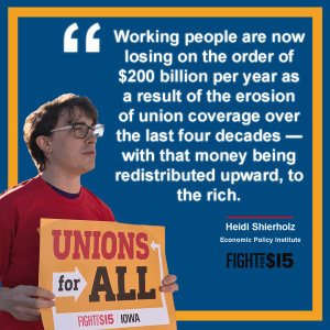 Sen. Bernie Sanders is a fierce defender of the rights of labor to organize unions for fair wages and benefits.